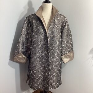 VTG GRACE CHUANG NEW YORK PLUS 2X JACQUARD BLACK LUREX JACKET SPECIAL EVENT